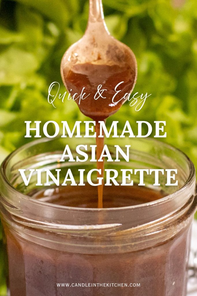 Asian Style Balsamic Salad Dressing pinterest graphic in english